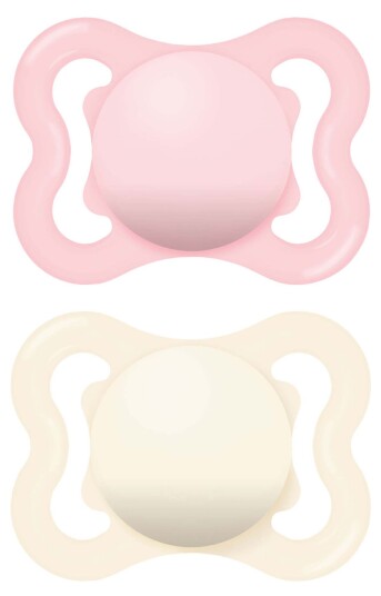 MAM Supreme Silikon Smokker 0-6m 2-Pack Rosa/Nøytral