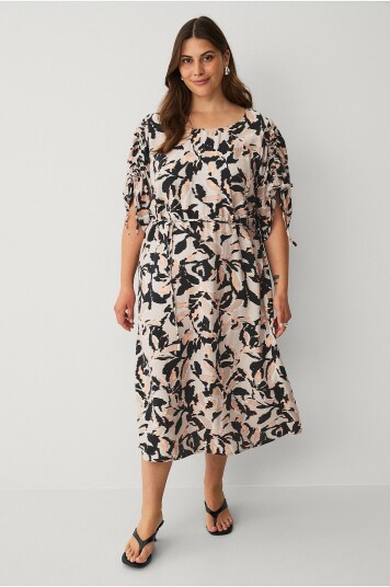 Kaffe Curve Kjole KCpaca Midi Dress Beige