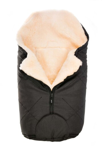 Bozz Lammeskinnspose Small Klipt Black Melange/White