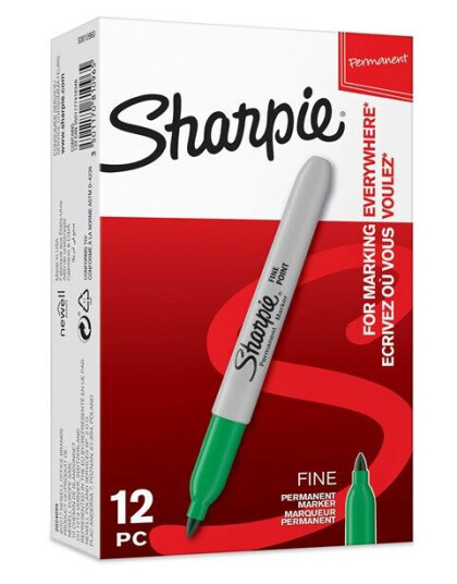 Sharpie Permanent Markers  Fine Point  Grønn  12 Count