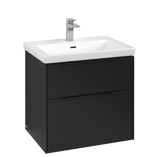 Villeroy & Boch  Subway 3.0 Servantskap m/2 skuffer 622x576x478 mm Vulkansort Matt
