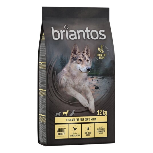 Briantos Spesialpris! 12/14 kg Tørrfôr Adult Mobility Huhn & Kartoffel Kornfri (12 kg)