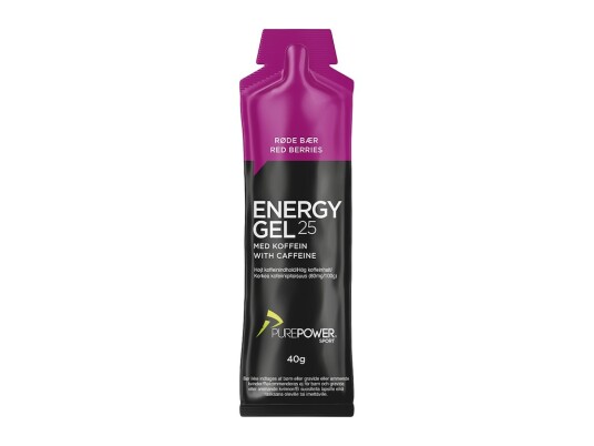 PurePower Energy Gel røde bær med 32 mg koffein 40 gram
