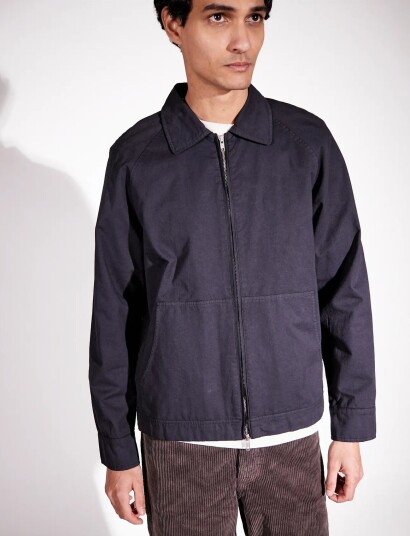Brixtol Textiles Carter Twill Washed Khaki Navy XXL