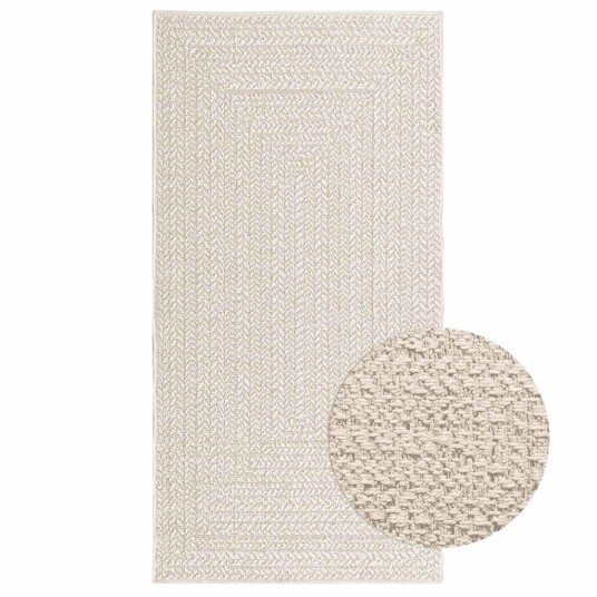 Teppe ZIZUR kremhvit 80x150 cm jute-utseende innendørs&utendørs 8721102836749