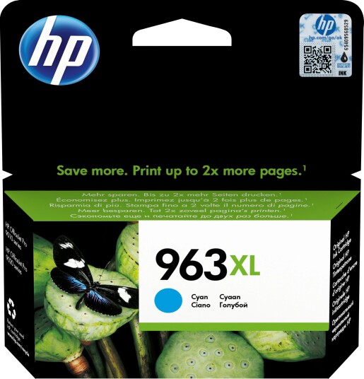 HP 963 XL cyan blekkpatron med høyt utbytte