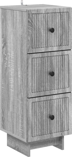 vidaXL Skuffeskap Grå sonoma 33 x 34,5 x 90 cm Konstruert tre