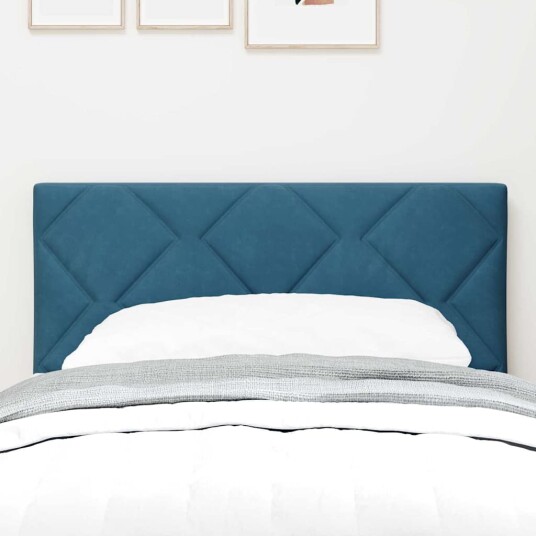 Hodegavl Diamantblokker Design Mørkeblå 80 cm Fløyel