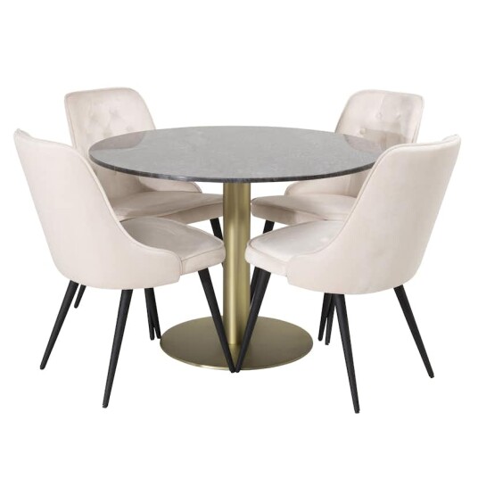Venture Home Spisegruppe Venture Home Estelle med 4 Vera Stoler Fløyel GR948SF