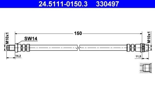 Bremseslange ATE 24.5111-0150.3 Bremseslange ATE 24.5111-0150.3