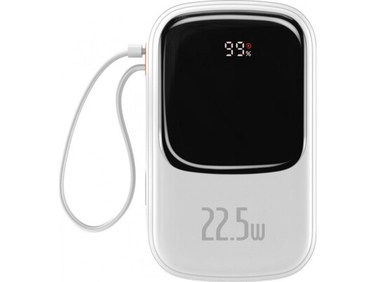 Baseus Qpow PRO with cable 20000 mAh 22.5W Hvit Baseus Qpow PRO with cable 20000 mAh 22.5W Hvit