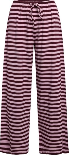 Gina Tricot Soft Drawstring Trousers WINE/STRIPE (3792) L