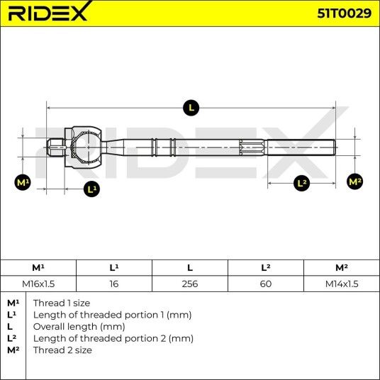RIDEX 51T0029 Aksialledd, parallellstag RIDEX 51T0029 Aksialledd, parallellstag