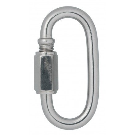 Infinity Hearts Brannmannshake/Karabinhake med Skruelås Rustfritt Stål Sølv 50x23,8mm 3 stk