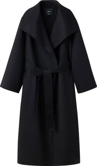 Mango Ullkåpe Coat Batin Svart