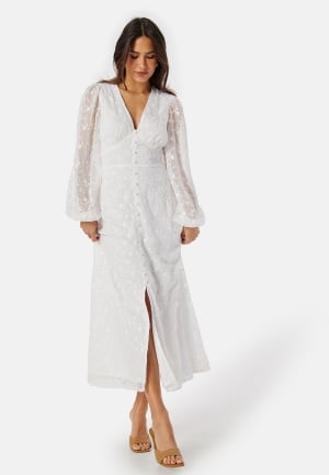 Bubbleroom Occasion Embroidered Midi Dress White 32 Bubbleroom Occasion Embroidered Midi Dress White 32
