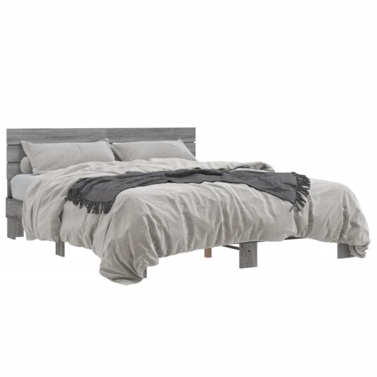  Sengeramme grå sonoma 150x200 cm konstruert tre og metall 8721102614415