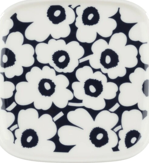 Marimekko Pikkuinen Unikko asjett 10x10 cm Dark blue-white Marimekko Pikkuinen Unikko asjett 10x10 cm Dark blue-white