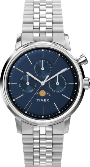 Timex Marlin Moon Phase Quartz Steel 40mm Blue Dial