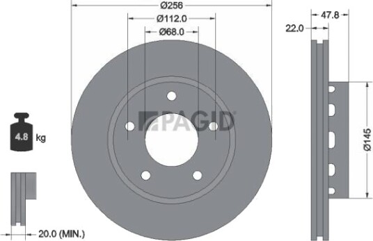 PAGID 54742NC Bremseskive