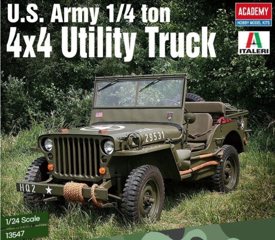 Academy U.S. Army 4x4 Militær Utility Truck Modellbyggesett 1:24 Academy U.S. Army 4x4 Militær Utility Truck Modellbyggesett 1:24