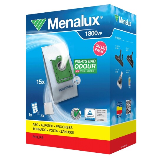 Menalux støvsugerposer og filtre 1800VP til Electrolux/Philips