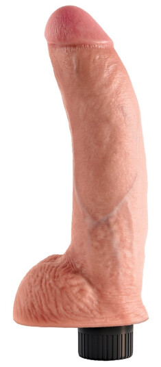 King Cock Realistisk Vibrerende Dildo med Testikler 23 cm - Beige King Cock Realistisk Vibrerende Dildo med Testikler 23 cm - Beige