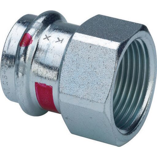 Viega Prestabo Galvanisert Overgangsmuffe 22 mm x 1/2" i Ulegeret Stål
