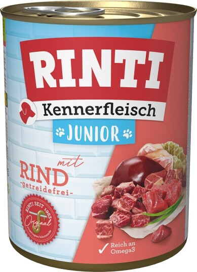 Rinti Våtfôr Kennerfleisch Junior Okse 24 X 800 G Rinti Våtfôr Kennerfleisch Junior Okse 24 X 800 G