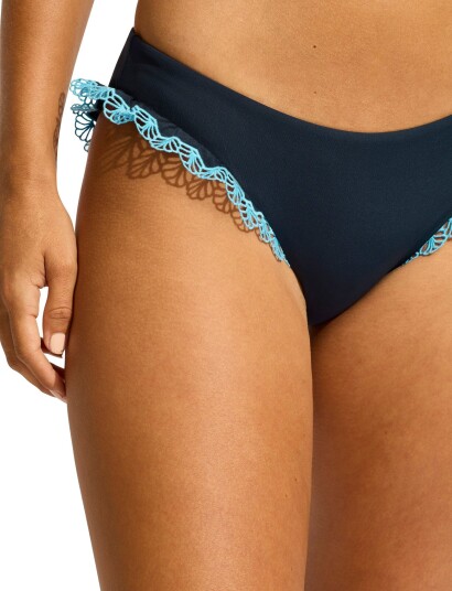 Seafolly Lucia Hipster Pant W/ Embroidery Blue 40