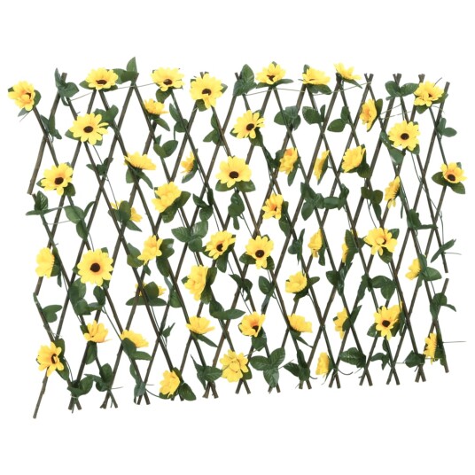 Utvidbart espalier med kunstig eføy gul 180x60 cm