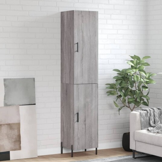 vidaXL Highboard grå sonoma 34,5x34x180 cm konstruert tre 8720845482213