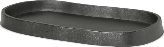 Ferm Living Yama brett oval 9,5 x 19 cm Sotet aluminium