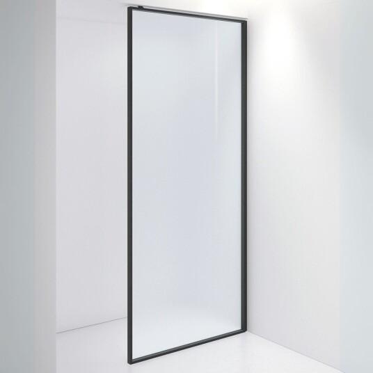 INR Iconic Nordic Rooms Dusjvegg Edge 20 Plus Måltlpasset / Matt Svart Frostet Glass