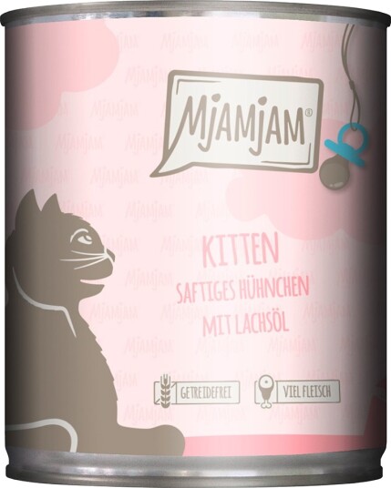 Mjamjam Våtfôr Kattunge Saftig Med Lakseolje Kylling 6 X 800 G