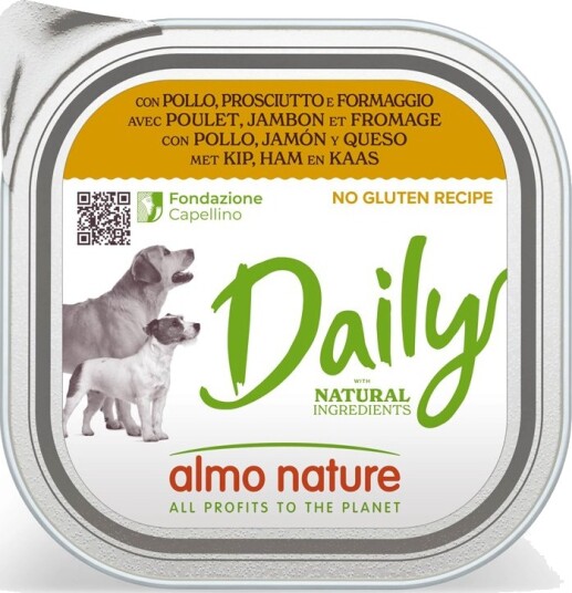Almo Nature Daily Våtfôr Med Skinke & Ost Kylling 18 X 300 G