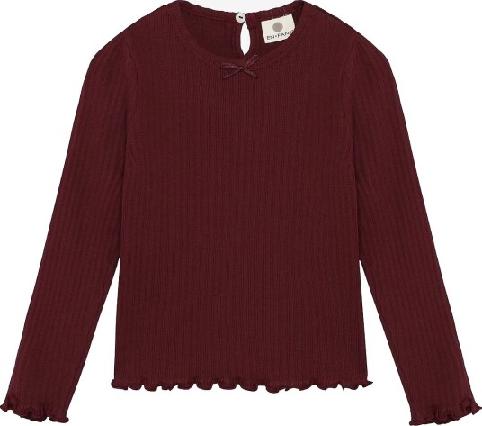 En Fant T-Shirt Ls Pointelle BURGUNDY 92