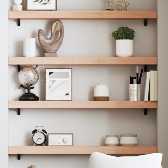 vidaXL Vegghylle 80x10x6 cm ubehandlet heltre eik