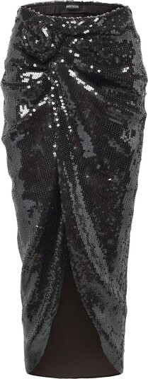 ROTATE Sequins Knot Skirt Brown 42