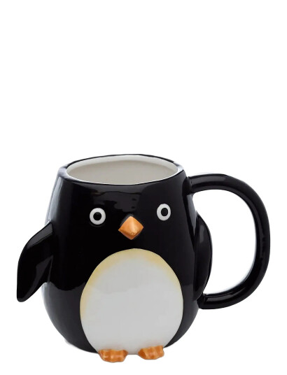 Puckator Huddle Penguin Ceramic Shaped Handle Mug Black Puckator Huddle Penguin Ceramic Shaped Handle Mug Black