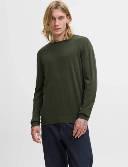 Jack & Jones Jjeemil Knit Crew Neck Noos - Khaki green - XXL Jack & Jones Jjeemil Knit Crew Neck Noos - Khaki green - XXL
