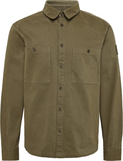 Belstaff Outpost Shirt Cotton Herringbone Khaki Green Khaki green M