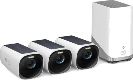 Anker eufyCam 3 overvåkingssystem med tre kameraer, 4K-oppløsning
