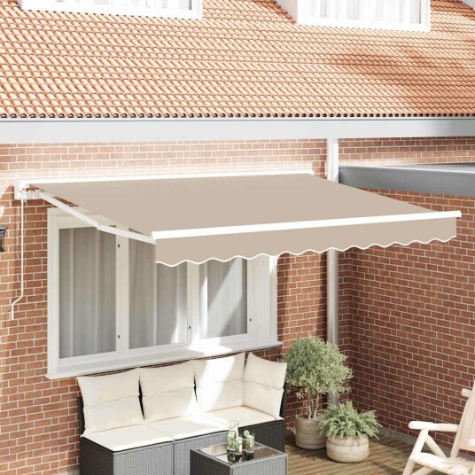 Markiseramme Beige 350 x 200 cm Polyester med PU belegg