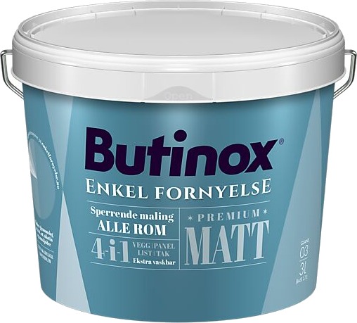 Butinox premium matt hvit base 2,7l