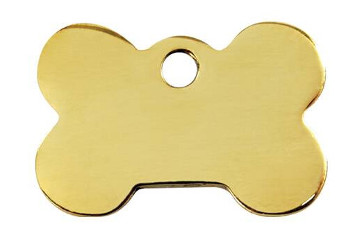 Id-Brikke Messing Gullfarge: Hundebein