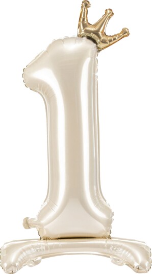 Partydeco Tallballong Stående Kremhvit Tall 1 FB126S-1-079J