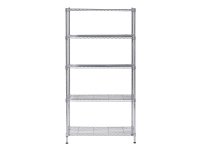 Reol Alba chrome stål med 5 hylder medium