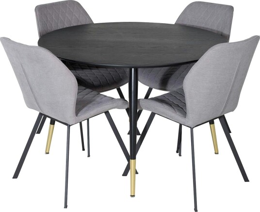 Venture Home Spisegruppe Venture Home Dipp Ø115 cm med 4 Gemma Stoler GR19898