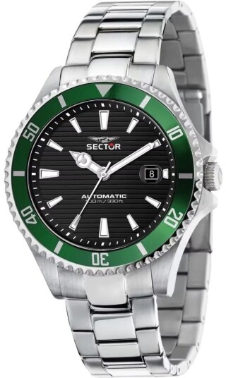 Sector 230 Herreklokke R3223161008 Sort/Stål Ø43 mm Sector 230 Herreklokke R3223161008 Sort/Stål Ø43 mm